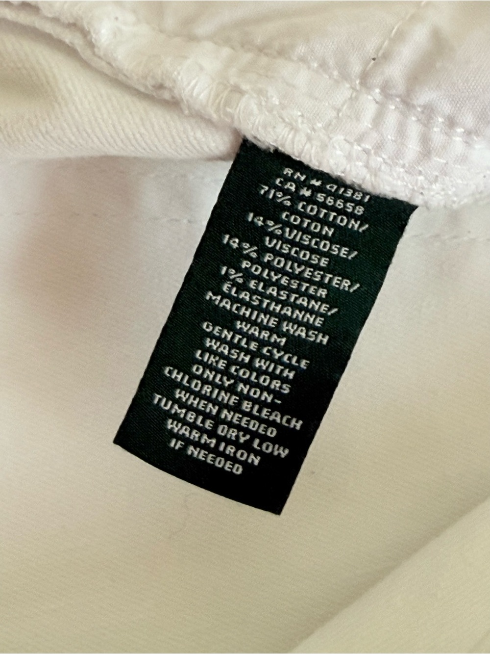LRL Ralph Lauren White Bermuda Shorts Womens Size 8 Stretch Mid Rise Mid Length - Picture 8 of 8